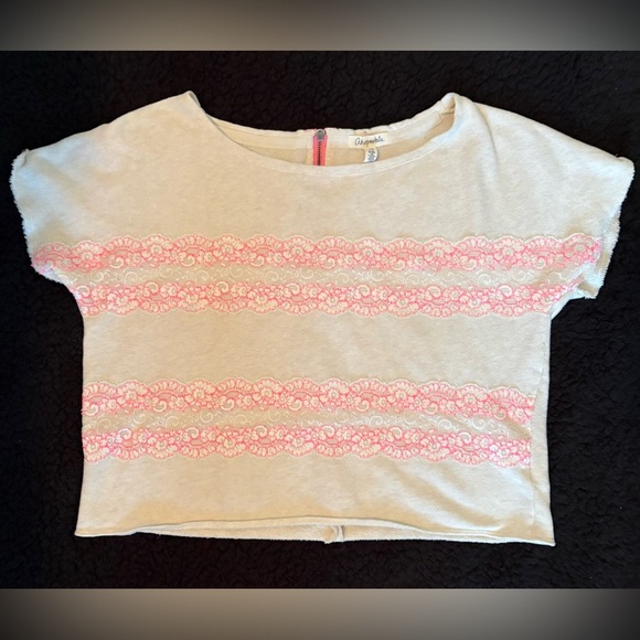 Aeropostale Beige and Pink Lace Crop Top - Picture 5 of 5